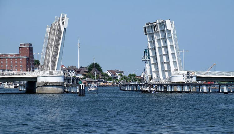 Klappbrücke von Kappeln Kölner Yacht Club - Reisebericht 2021 Klappbrücke von Kappeln
