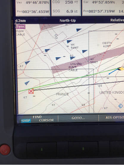 Verkehrsdichte im Off Casquets TSS Kölner Yacht Club - Reisebericht Fahrtensegeln 2019